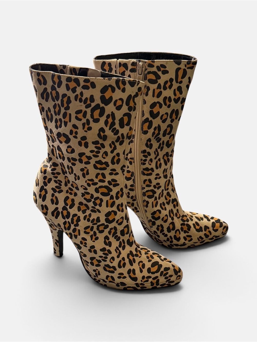 Y2k Leopard Print ankle Booties. Colin Stuart /Victoria’s Secret.stiletto 6.5 B